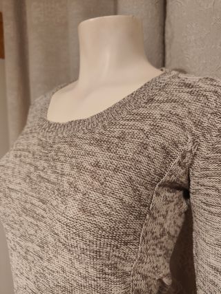 Jersey Zara punto fino gris