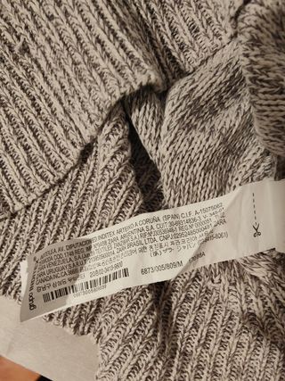 Jersey Zara punto fino gris