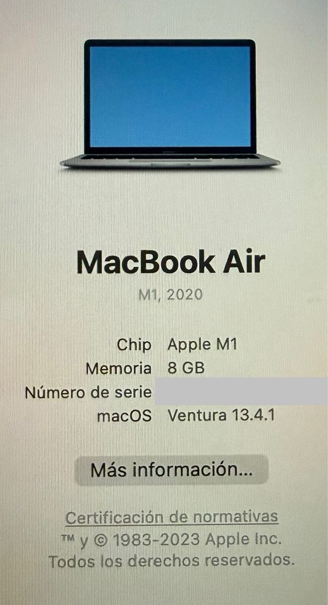 MacBook Air 13.3’ chip M1 8/256