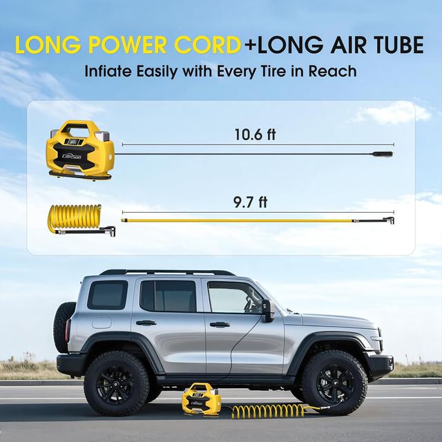 ☆ Compressore d'aria portatile CARSUN 150 PSI