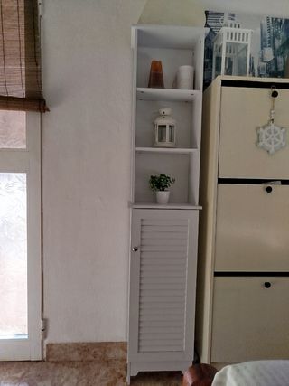 Mueble Auxiliar Blanco y Beige