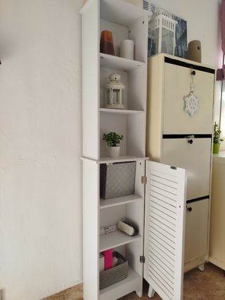 Mueble Auxiliar Blanco y Beige