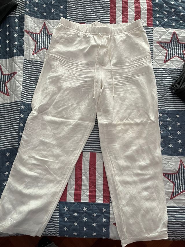 Pantalón de lino blanco