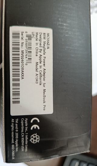 Cargador Apple Magsafe 85W A1343