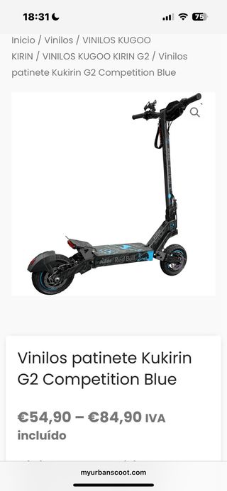 Vinilos para patín Red Bull Kukirin G2 (2024)
