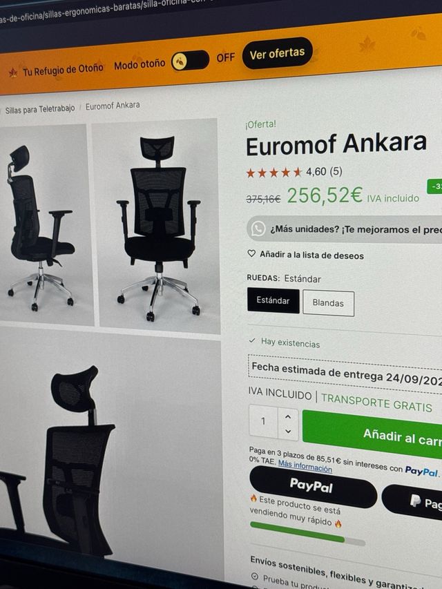 Silla de oficina ergonómica Ankara