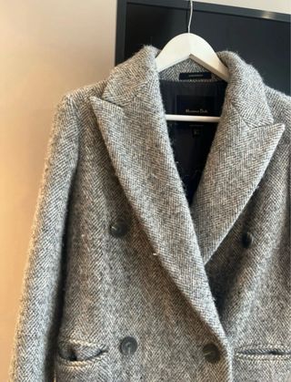 Abrigo Massimo Dutti Gris Lana