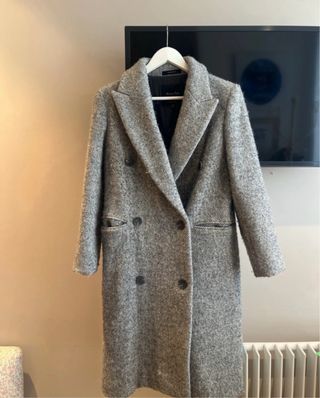 Abrigo Massimo Dutti Gris Lana