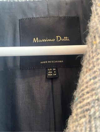 Abrigo Massimo Dutti Gris Lana