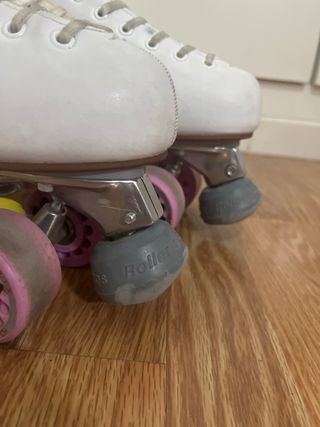 Patines Artísticos Blancos Ruedas Rosas