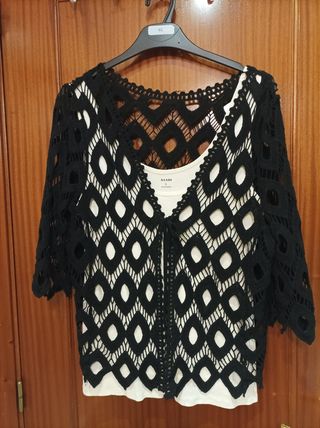 Torera de hilo de Algodón Negra Talla XL