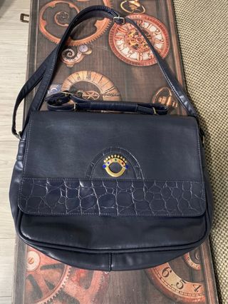 Bolso Vintage Piel Azul