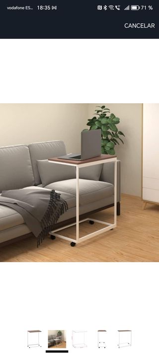 Mesa auxiliar madera y metal