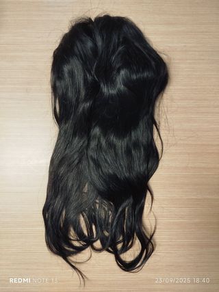 Peluca de pelo natural negro