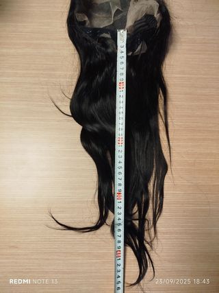 Peluca de pelo natural negro