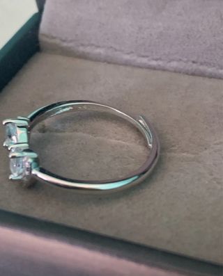 Anillo Plata Ley Ajustable Aguamarinas