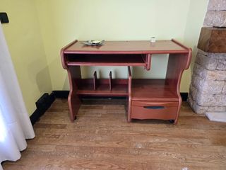 Mesa Escritorio de madera con cajón y ruedas