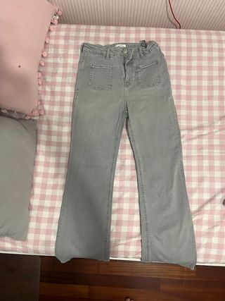 Pantalones Mango Gris Talla XS/34