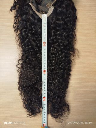 Peluca de pelo natural rizado