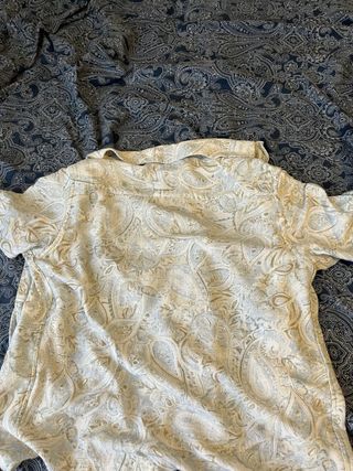 Camisa Zara Beige Estampada