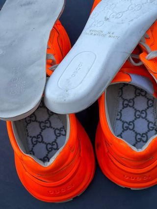 Zapatillas Gucci Naranja Cuero