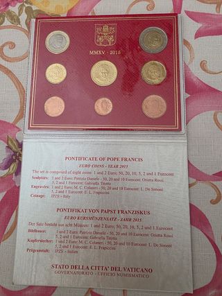 Carpetas Monedas Vaticano 2013, 2015, 2008