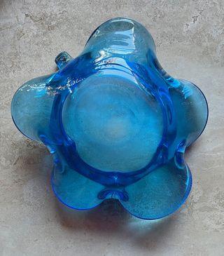 Centro de mesa cristal azul