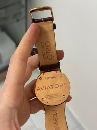 Orologio Uomo Brosway Aviatore Pelle Marrone Oro