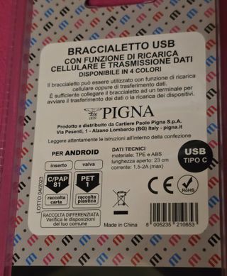 Braccialetti USB Monocromo per ricarica e dati