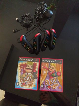 Pulsadores Buzz+ 2 juegos para PlayStation 2