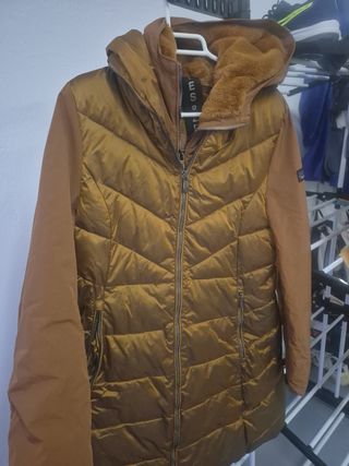 Abrigo acolchado mujer marrón/dorado