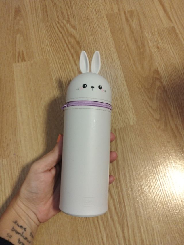 Estuche portalápices conejo blanco