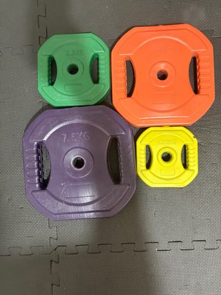Barra con discos de colores