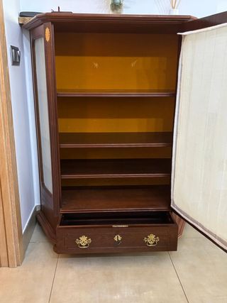 Vitrina/Armario Vintage Madera con Cajón