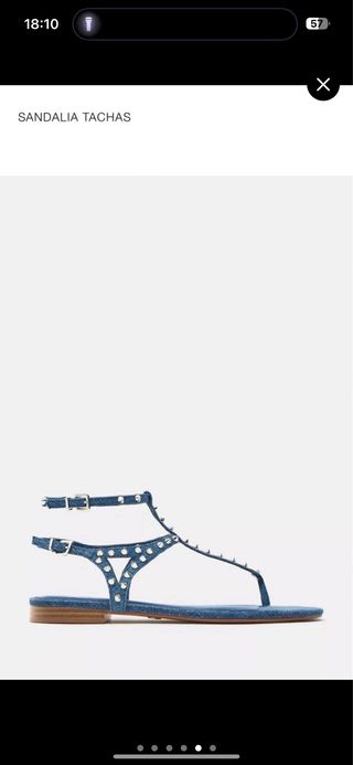 Sandalias Zara Denim con Tachuelas Talla 39