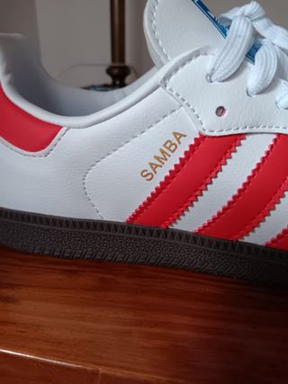 Zapatillas Adidas Samba Blancas y Rojas