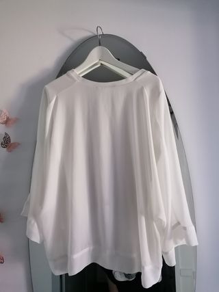 Blusa Zara Gasa Blanca