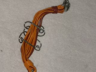 Pulsera Fossil Cuero Naranja y Amarillo