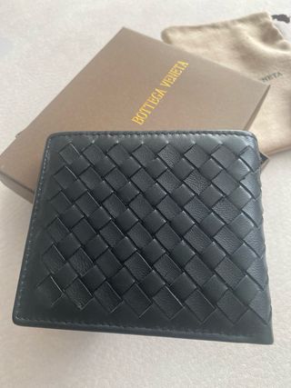 Billetera Bottega Veneta Negra Tejida