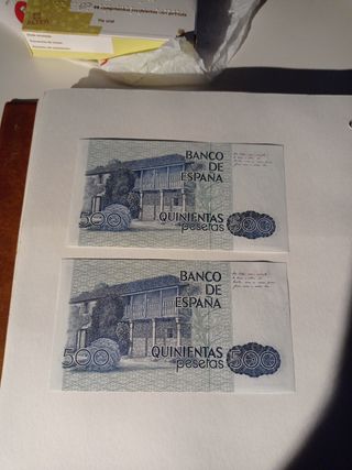 Pareja correlativa Billete 500 Pesetas España 1979