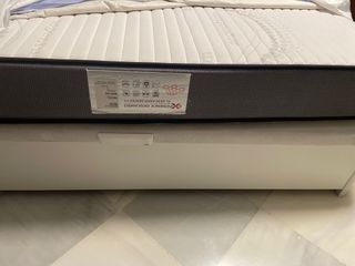 Canape 90cm blanco madera y colchon visco