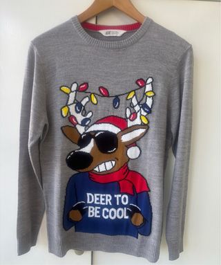 Jersey H&M Reindeer Navidad Talla M-L 