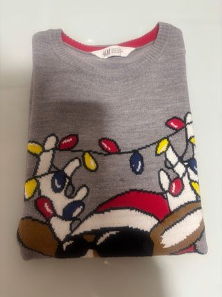 Jersey H&M Reindeer Navidad Talla M-L 