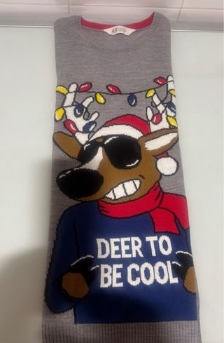 Jersey H&M Reindeer Navidad Talla M-L 