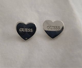 Pendientes Guess Corazón Plata y Negro