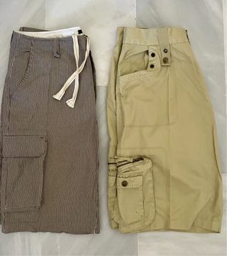 Pantalones cortos cargo hombre beige y marrón