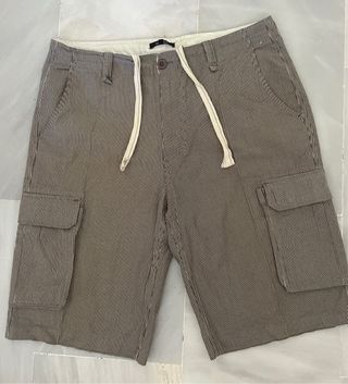 Pantalones cortos cargo hombre beige y marrón