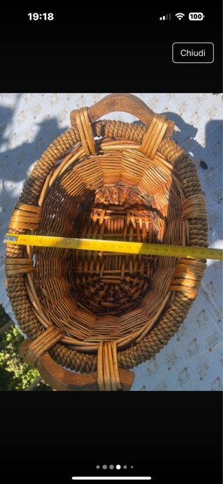 Cestino in vimini vintage