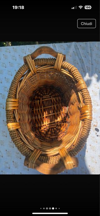 Cestino in vimini vintage