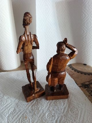 Figuras madera Quijote y Sancho